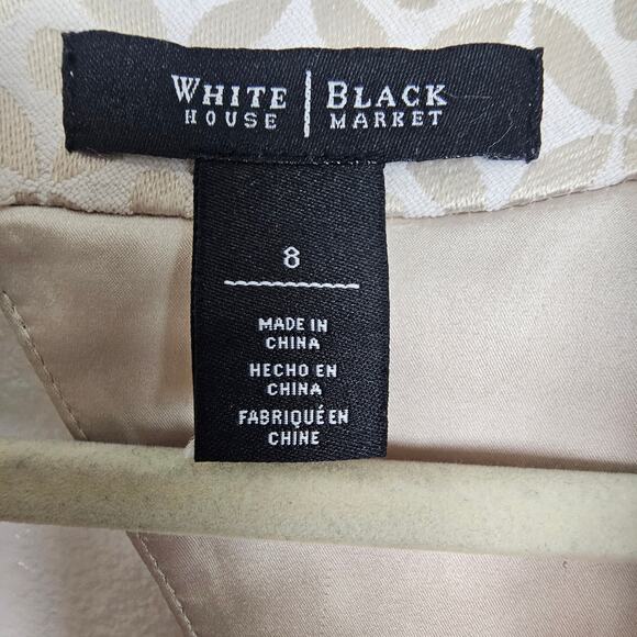 White House Black Market Blouse Women 8 Peplum Geometric Sleeveless Square Neck - Picture 5 of 9